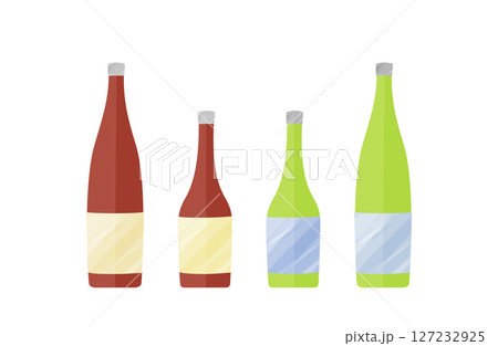 日本酒ボトルの水彩風イラスト 127232925