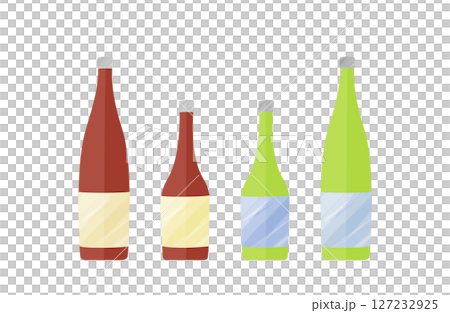 日本酒ボトルの水彩風イラスト 127232925