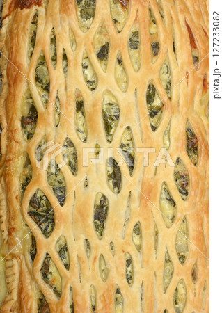 Puff pastry savory pie 127233082