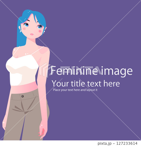 可愛いカジュアルな女性 可愛いカジュアルな女性 127233614