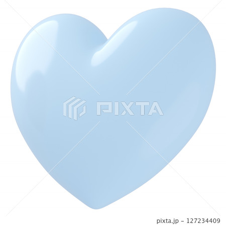 3D画像_ハート_水色 3D画像_ハート_水色 127234409