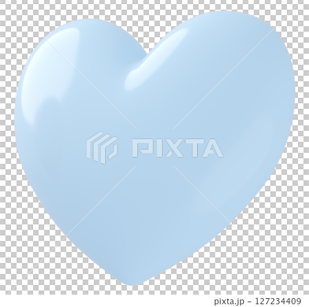 3D画像_ハート_水色 3D画像_ハート_水色 127234409