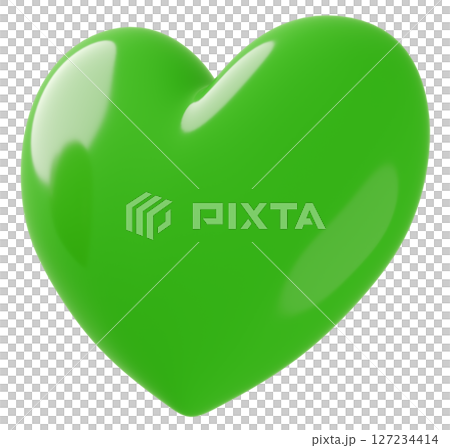 3D画像_ハート_緑 127234414