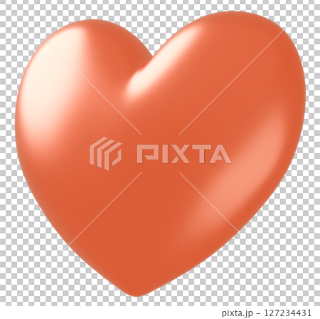 3D 影像_心形_橘色 127234431