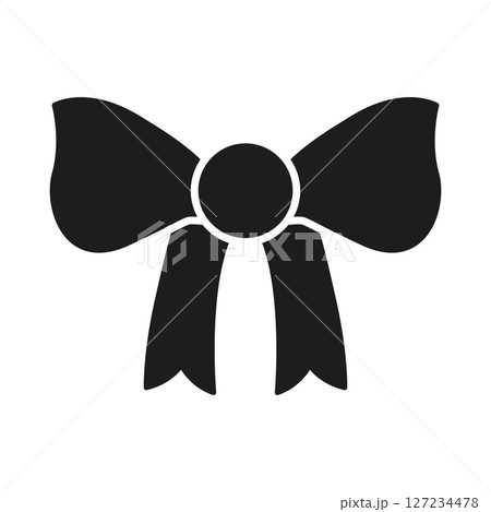 Bow Tie Solid Icon. Fashion Accessory, Decoration, And Gift Wrapping Silhouette Symbol. Elegant Design Element. Isolated Vector Illustration 127234478