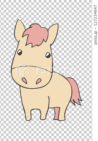 Illustration material: cute horse 127234647