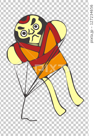イラスト素材・お正月の遊び奴だこ イラスト素材・お正月の遊び奴だこ 127234656