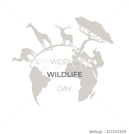 wild animals silhouettes around the earth wild animals silhouettes around the earth 127235329