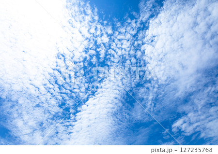 爽やかな青空と鱗雲の風景 127235768