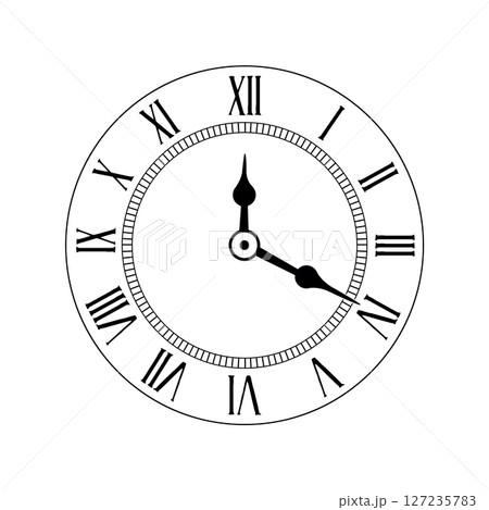 Roman Numeral Clock Face Design High Resolution Image 127235783