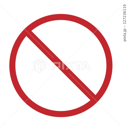 Red ban sign with prohibition symbol. Warning for restricted entry, safety caution, and hazard 127236119