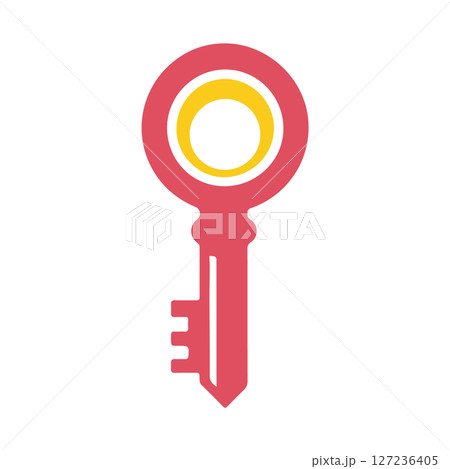 Abstract Red and Yellow Key Icon Success Security and Access 127236405
