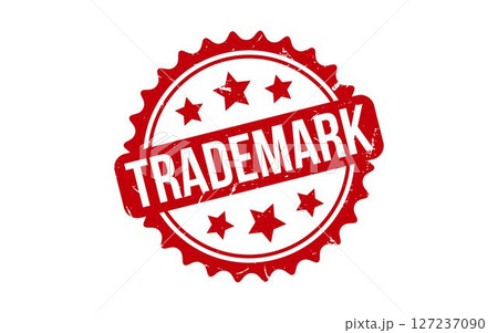 Trademark Stamp. Red Trademark Rubber grunge Stamp 127237090