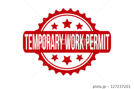 Temporary Work Permit rubber grunge stamp seal vector 127237201