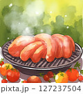焼くソーセージ 127237504