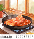 ベーコンを焼く 127237547