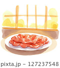皿に盛ったベーコン 127237548