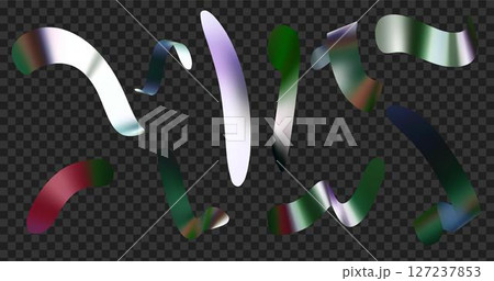 Set of festive confetti. Made of foil of different colors. Vector illustration. Set of festive confetti. Made of foil of different colors. Vector illustration. 127237853