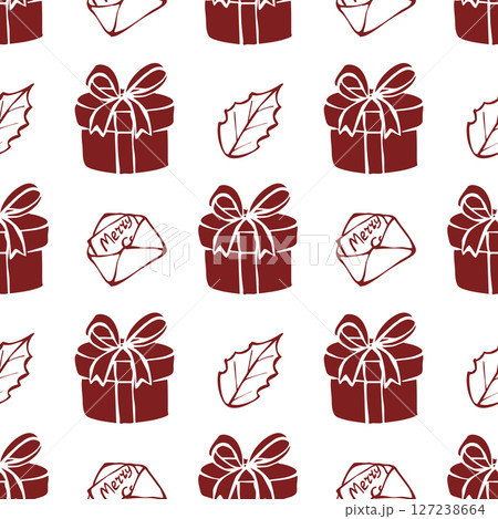 Seamless pattern with Christmas Gift 127238664