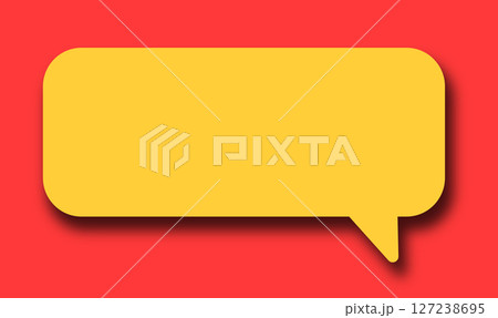 Speech bubble for communication and dialogue. Blank space for thoughts, questions, or quotes. Bright 127238695