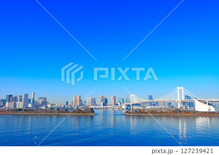東京都港区、レインボーブリッジの風景 東京都港区、レインボーブリッジの風景 127239421