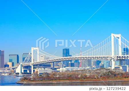 東京都港区、レインボーブリッジの風景 東京都港区、レインボーブリッジの風景 127239422