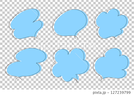 用虛線製作的簡單可愛的語音泡泡套裝 - 淺藍色 用虛線製作的簡單可愛的語音泡泡套裝 - 淺藍色 127239799