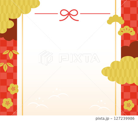 赤い和柄の背景素材 赤い和柄の背景素材 127239986