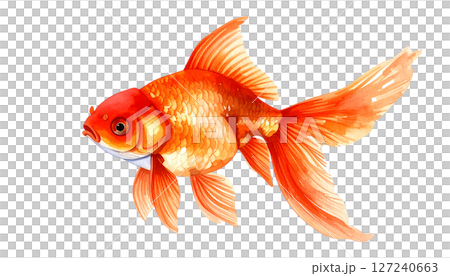 Red goldfish watercolor illustration Red goldfish watercolor illustration 127240663