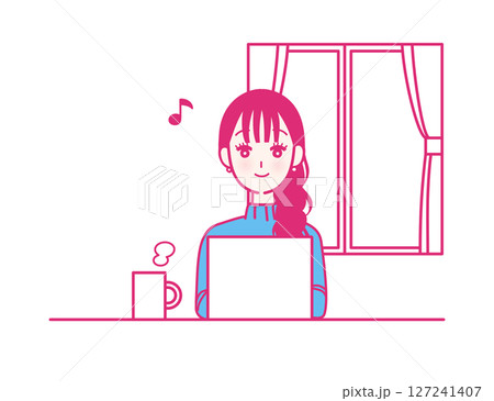テレワークをする女性 127241407