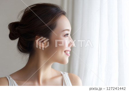 ナチュラルな日本人女性（AI生成画像） 127241442