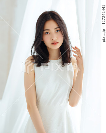 ナチュラルな日本人女性（AI生成画像） 127241443