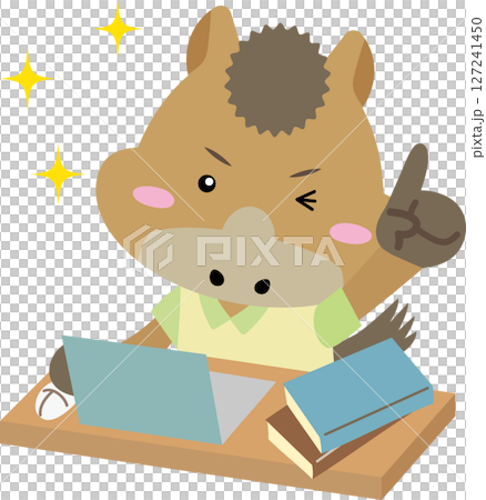 Horse character working on a computer - Jobs and learning materials for the Year of the Horse 127241450
