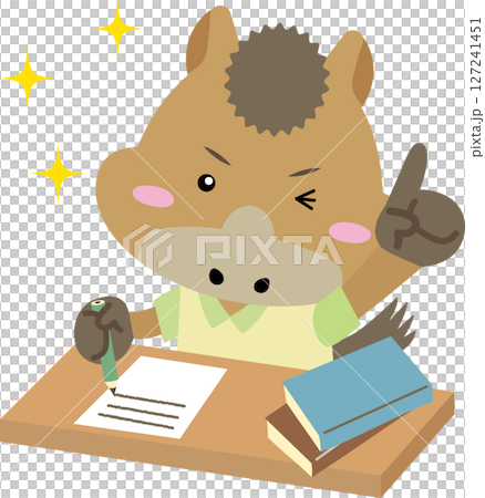 Illustration material of a studying zodiac horse character, studying for the Year of the Horse 127241451