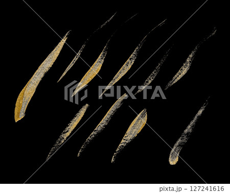 Collection of hand drawing golden paint strokes Collection of hand drawing golden paint strokes 127241616