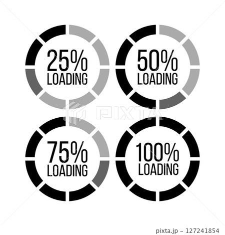 Loading Icons 25 50 75 100 Progress Indicators 127241854