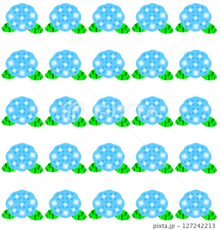 青の紫陽花が整列した梅雨の季節感あるパターン背景イラスト 青の紫陽花が整列した梅雨の季節感あるパターン背景イラスト 127242213
