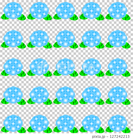 青の紫陽花が整列した梅雨の季節感あるパターン背景イラスト 青の紫陽花が整列した梅雨の季節感あるパターン背景イラスト 127242213