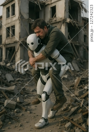 災害現場で怪我人を救済するヒューマノイドロボット 127242323