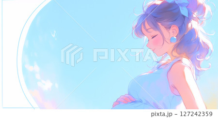 休息をとる妊婦 127242359