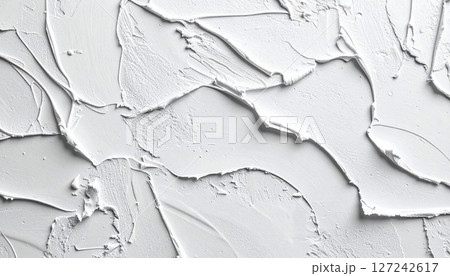 A pristine white stucco texture, presented as a seamless tile, featuring a soft and minimal aesthetic, uneven plaster creates an organic, undulating surface, reminiscent of a Mediterranean wall finish A pristine white stucco texture, presented as a seamless tile, featuring a soft and minimal aesthetic, uneven plaster creates an organic, undulating surface, reminiscent of a Mediterranean wall finish 127242617