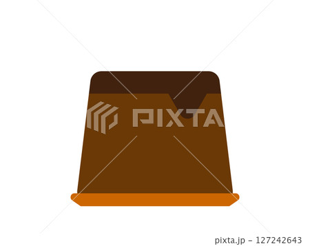 チョコレートプリンのアイコンのイラスト 127242643