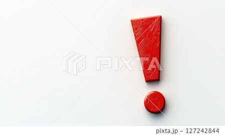 Red exclamation mark on white background 127242844
