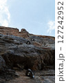 Rock Climbing Route with Bolts Leading to the Sky 127242952