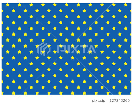 シンプルでかわいい星のパターン素材　青 127243260