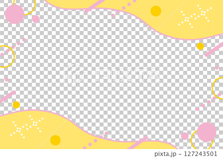 ポップでガーリーなフレームイラスト　黄色 127243501