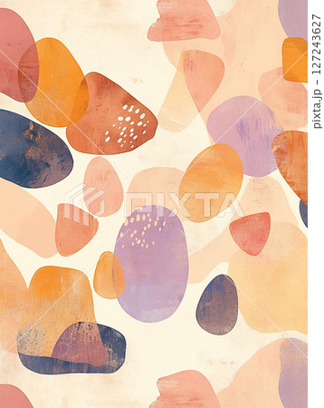 Abstract shapes in warm pastel colors create a tranquil backdrop for creative inspiration in modern design 127243627