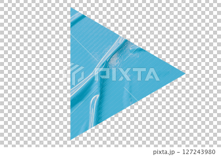 Light blue crumpled paper arrow isolated on transparent background Light blue crumpled paper arrow isolated on transparent background 127243980