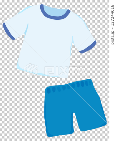 Gym clothes illustration short sleeves and shorts vector material 127244016