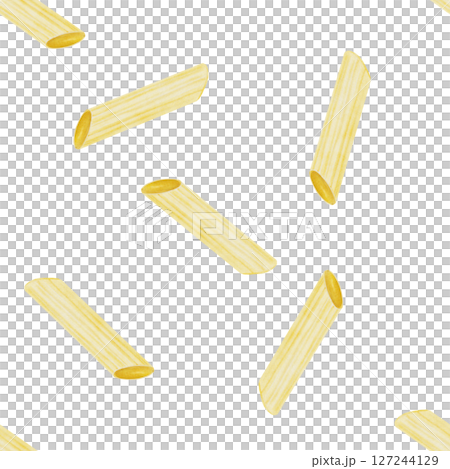 Pasta penne watercolor seamless pattern. Hand drawn italian macaroni on white background. Food clip art. Ideal for pasta packaging, restaurant menus and posters Pasta penne watercolor seamless pattern. Hand drawn italian macaroni on white background. Food clip art. Ideal for pasta packaging, restaurant menus and posters 127244129